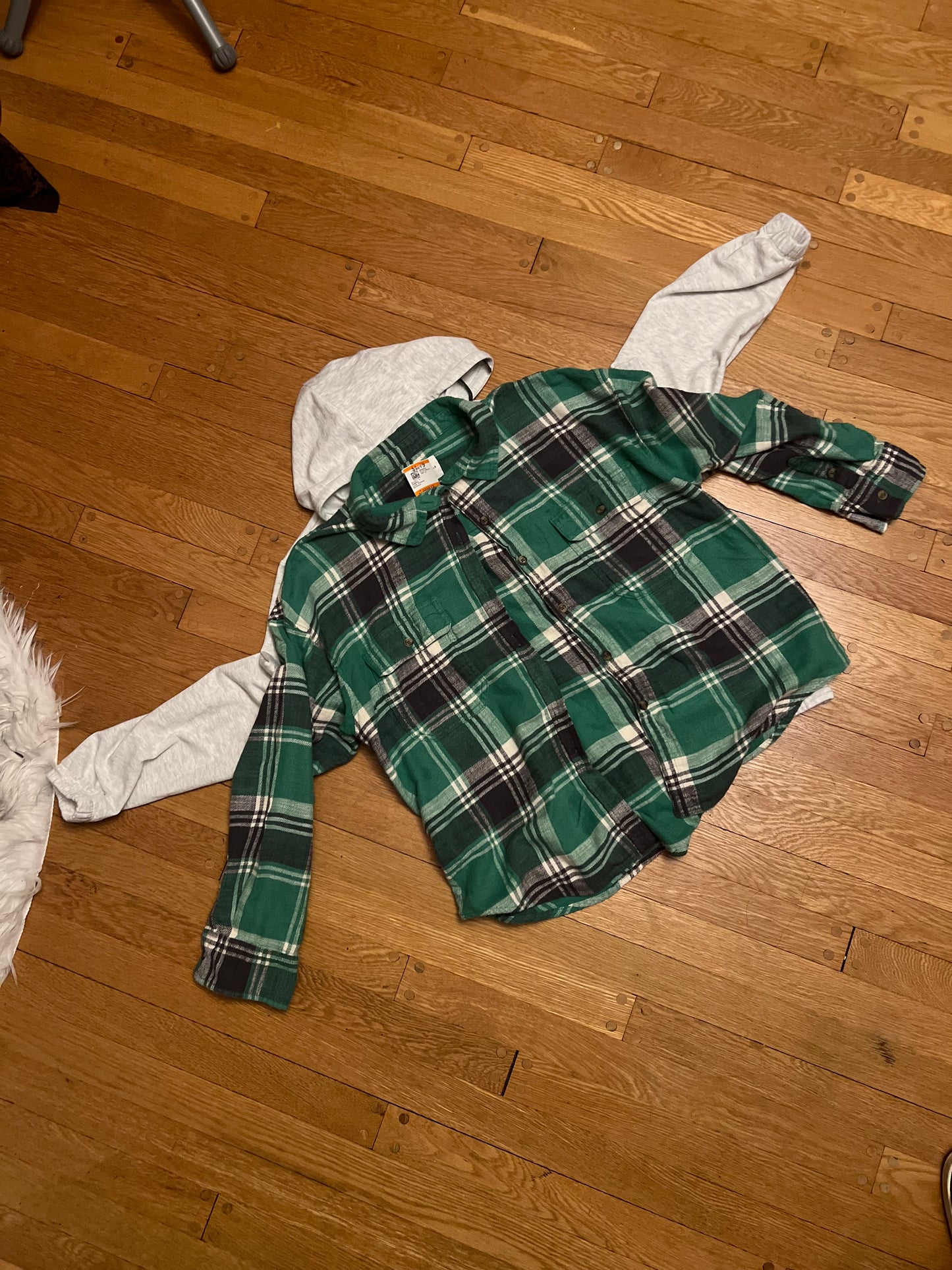 Sz LG Thrifted Flannel Sweatshirt - Bodhi