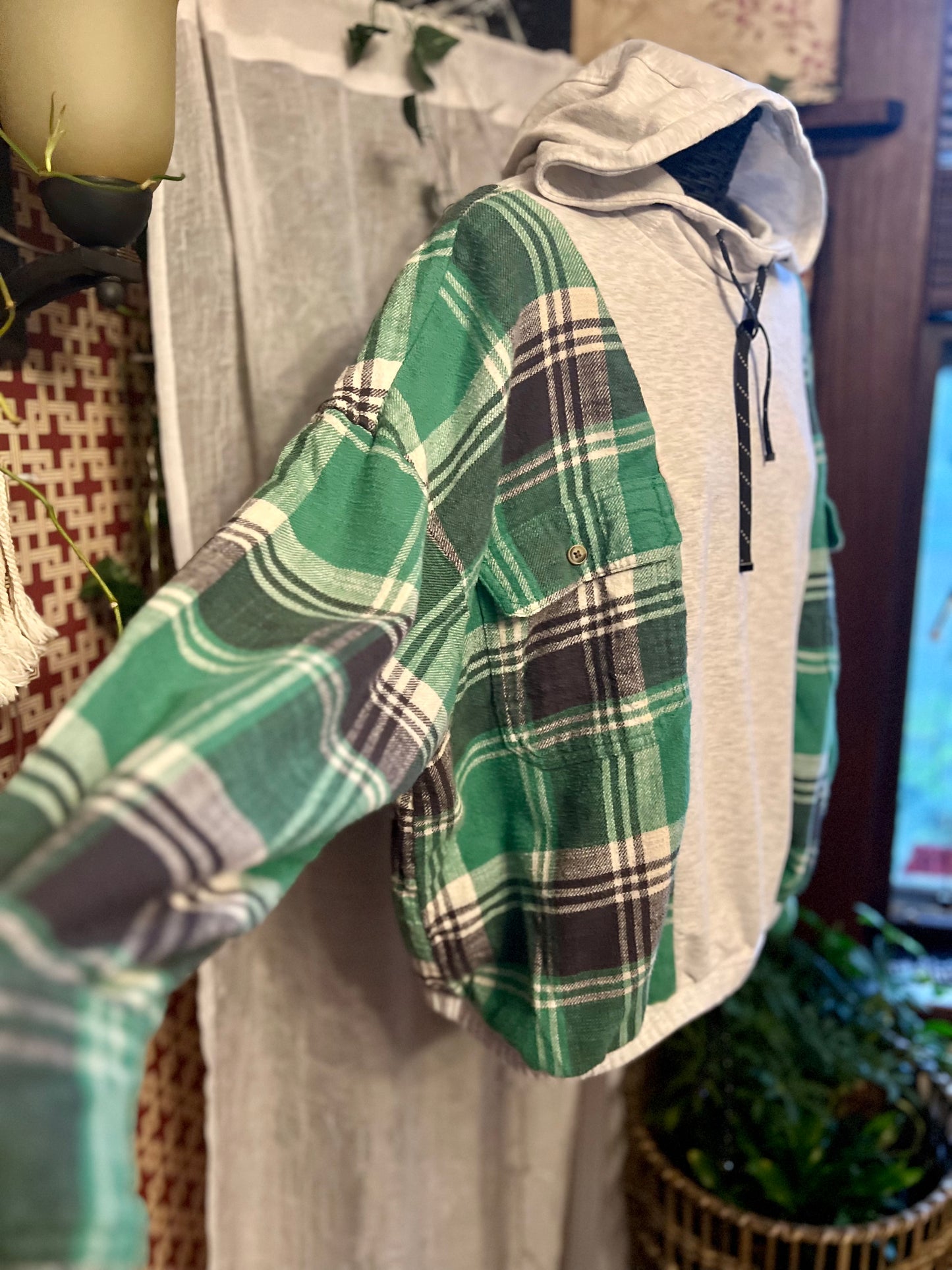 Sz LG Thrifted Flannel Sweatshirt - Bodhi