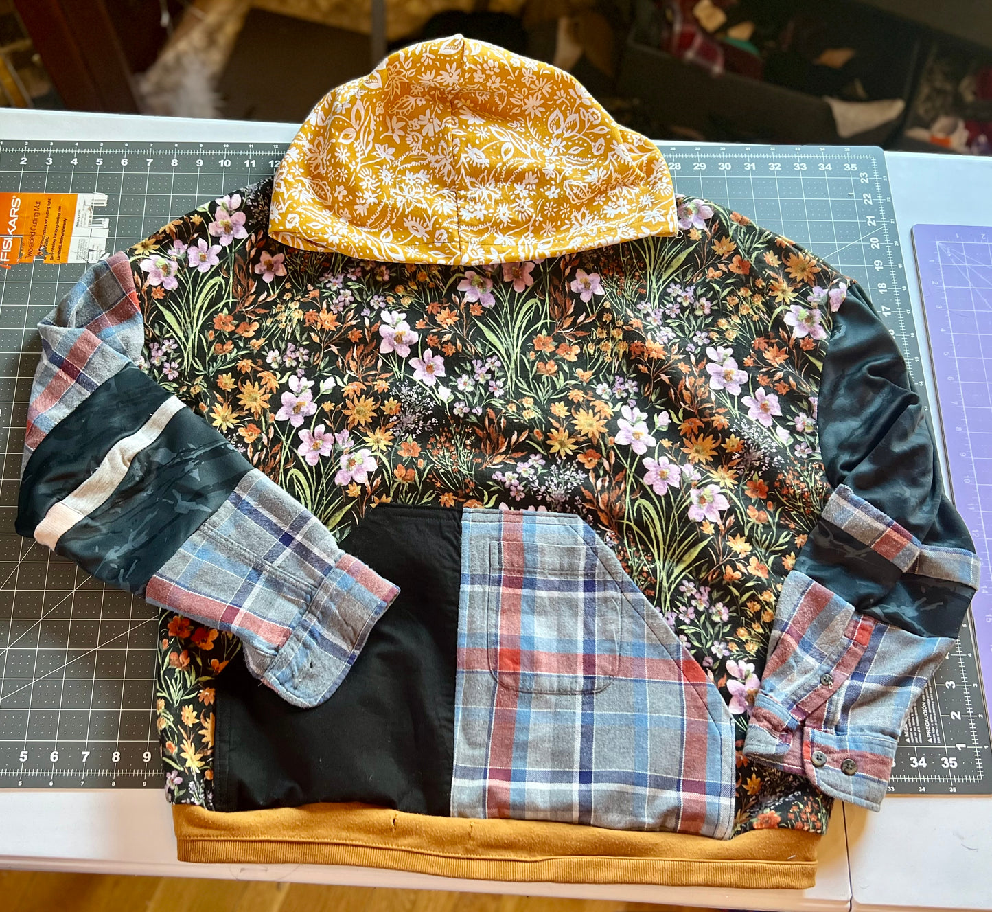 Oversized Flannel Hoodie - Blossom